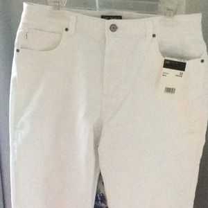 LEE relaxed fit white crop pants